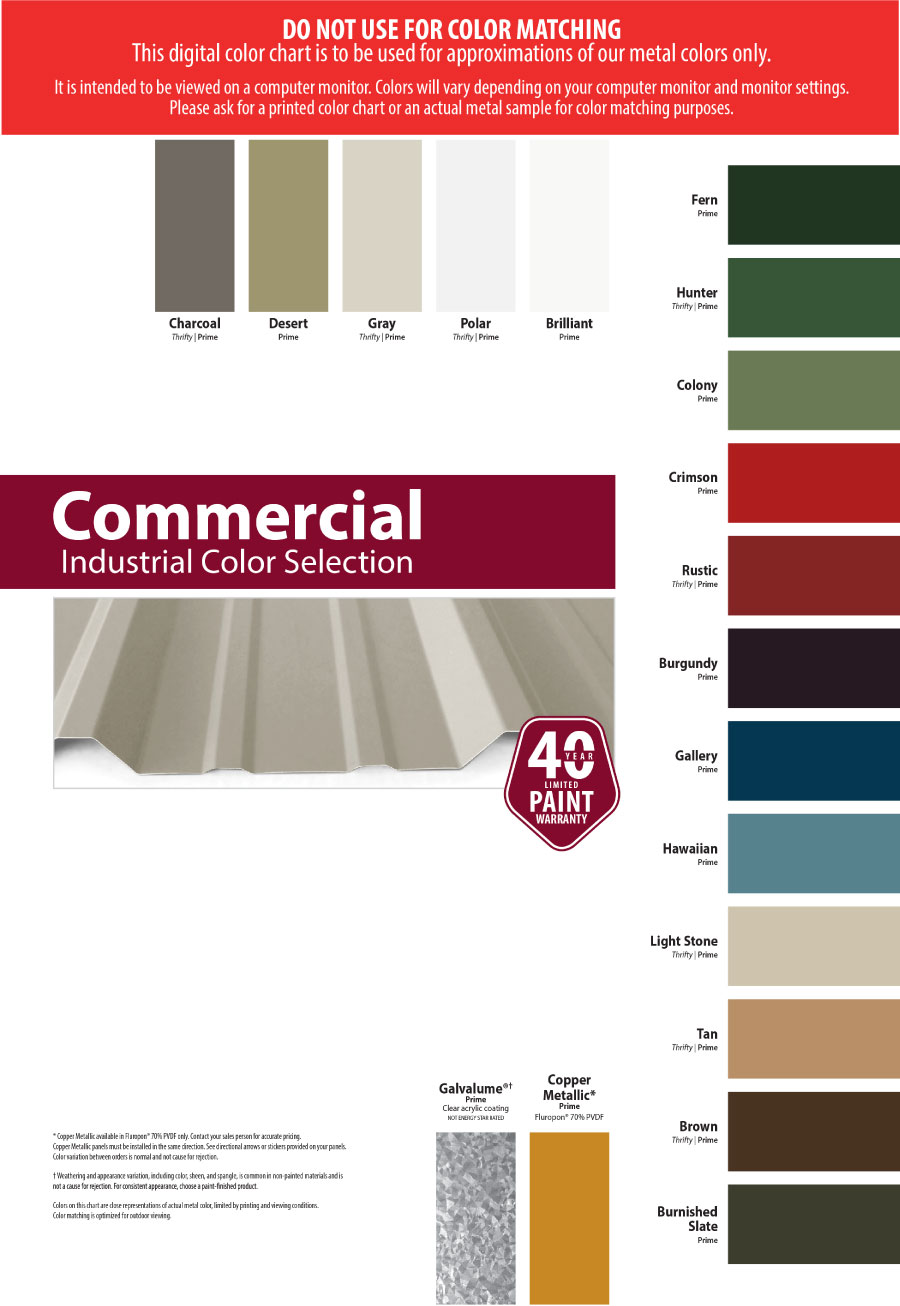 Mastic Trim Coil Color Chart